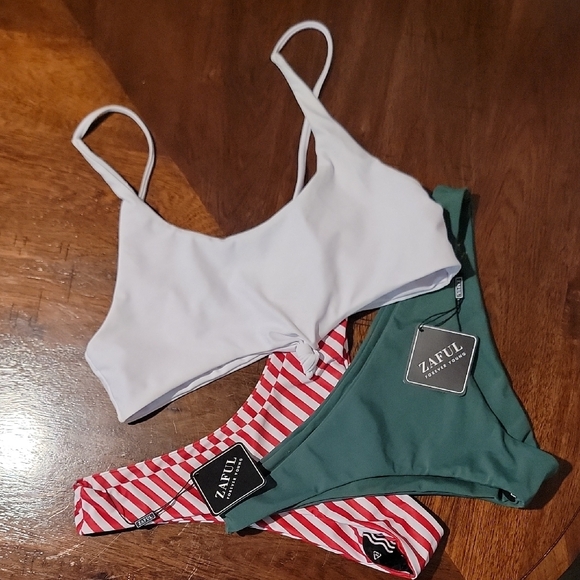 Zaful Green and White Bikini Swim Set - Picture 11 of 11